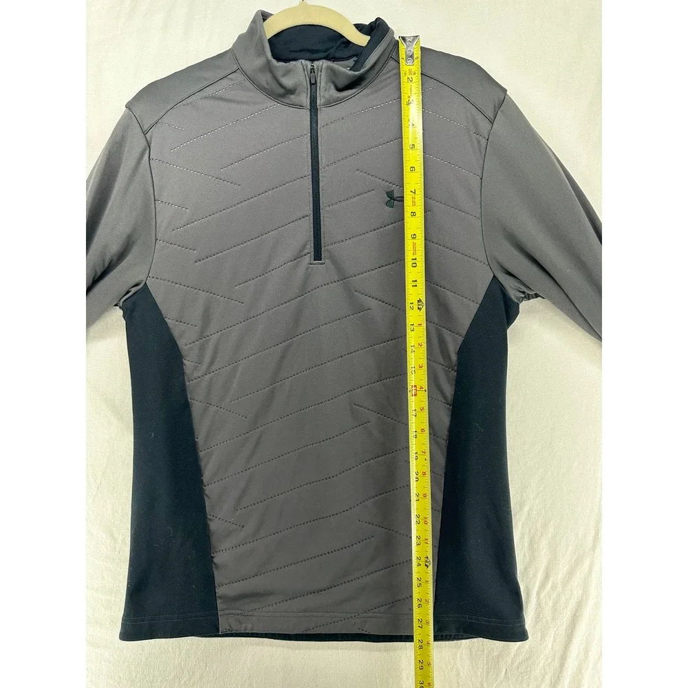 Under Armour Storm ColdGear Mens Gray Black Quarter Zip Pullover Jacket Medium